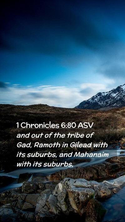 Picture 02 - 1 Chronicles 6:80 ASV Mobile Phone Wallpaper - and out of the tribe of Gad, Ramoth in Gilead - Mobile Bible Verse Wallpaper
