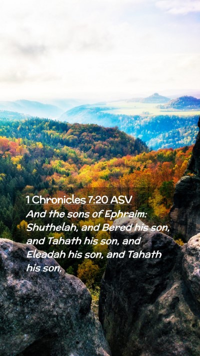 Picture 02 - 1 Chronicles 7:20 ASV Mobile Phone Wallpaper - And the sons of Ephraim: Shuthelah, and Bered his - Mobile Bible Verse Wallpaper