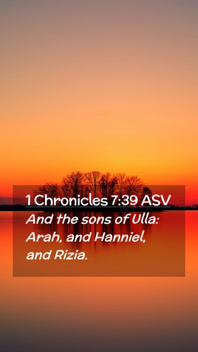 Picture 02 - 1 Chronicles 7:39 ASV Mobile Phone Wallpaper - And the sons of Ulla: Arah, and Hanniel, and - Mobile Bible Verse Wallpaper