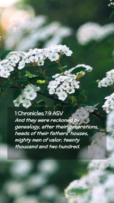 Picture 02 - 1 Chronicles 7:9 ASV Mobile Phone Wallpaper - And they were reckoned by genealogy, after their - Mobile Bible Verse Wallpaper