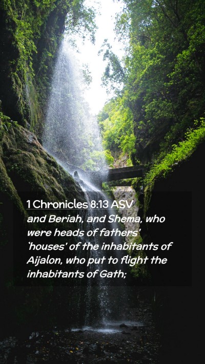 Picture 02 - 1 Chronicles 8:13 ASV Mobile Phone Wallpaper - and Beriah, and Shema, who were heads of fathers' - Mobile Bible Verse Wallpaper
