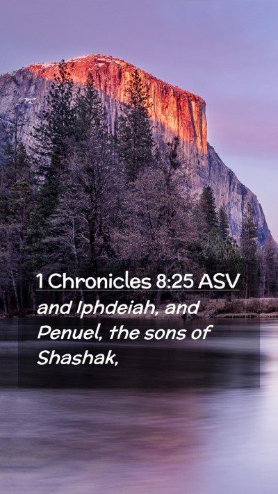 Picture 02 - 1 Chronicles 8:25 ASV Mobile Phone Wallpaper - and Iphdeiah, and Penuel, the sons of - Mobile Bible Verse Wallpaper