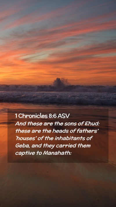 Picture 02 - 1 Chronicles 8:6 ASV Mobile Phone Wallpaper - And these are the sons of Ehud: these are the - Mobile Bible Verse Wallpaper