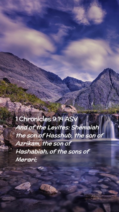 Picture 02 - 1 Chronicles 9:14 ASV Mobile Phone Wallpaper - And of the Levites: Shemaiah the son of Hasshub, - Mobile Bible Verse Wallpaper