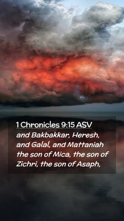 Picture 02 - 1 Chronicles 9:15 ASV Mobile Phone Wallpaper - and Bakbakkar, Heresh, and Galal, and Mattaniah - Mobile Bible Verse Wallpaper