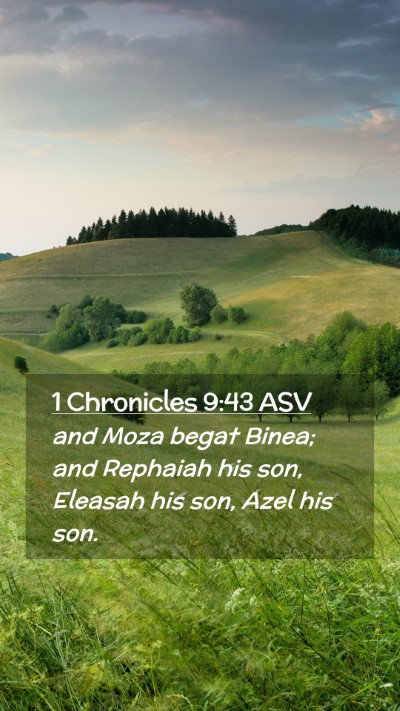 Picture 02 - 1 Chronicles 9:43 ASV Mobile Phone Wallpaper - and Moza begat Binea; and Rephaiah his son, - Mobile Bible Verse Wallpaper