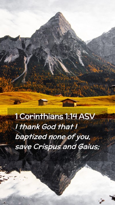 Picture 02 - 1 Corinthians 1:14 ASV Mobile Phone Wallpaper - I thank God that I baptized none of you, save - Mobile Bible Verse Wallpaper