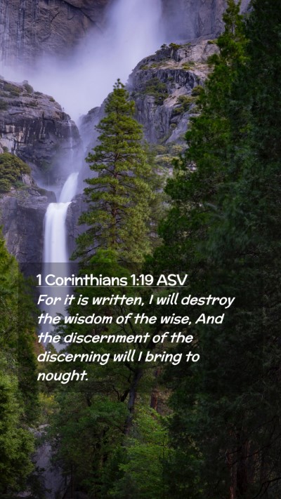 Picture 02 - 1 Corinthians 1:19 ASV Mobile Phone Wallpaper - For it is written, I will destroy the wisdom of - Mobile Bible Verse Wallpaper