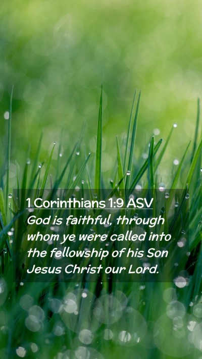Picture 02 - 1 Corinthians 1:9 ASV Mobile Phone Wallpaper - God is faithful, through whom ye were called into - Mobile Bible Verse Wallpaper