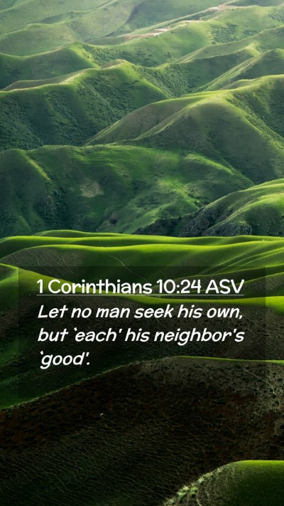Picture 02 - 1 Corinthians 10:24 ASV Mobile Phone Wallpaper - Let no man seek his own, but `each' his - Mobile Bible Verse Wallpaper