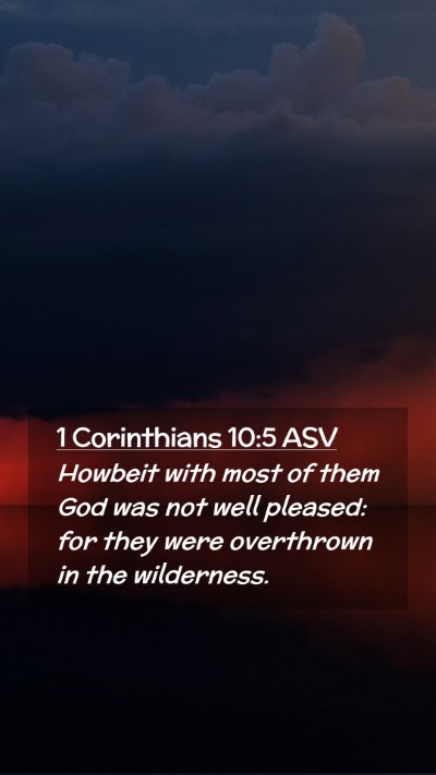 Picture 02 - 1 Corinthians 10:5 ASV Mobile Phone Wallpaper - Howbeit with most of them God was not well - Mobile Bible Verse Wallpaper