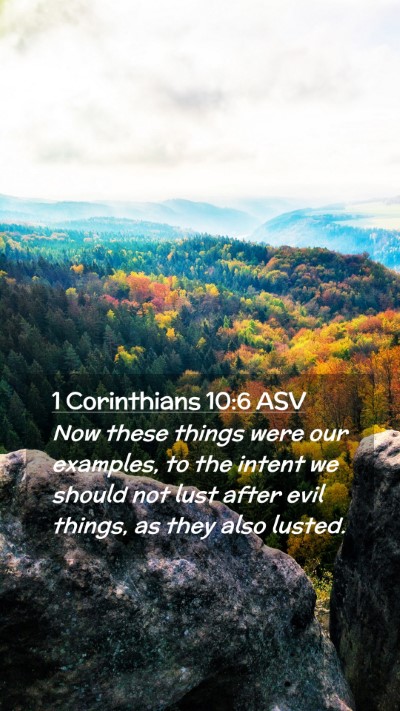 Picture 02 - 1 Corinthians 10:6 ASV Mobile Phone Wallpaper - Now these things were our examples, to the intent - Mobile Bible Verse Wallpaper