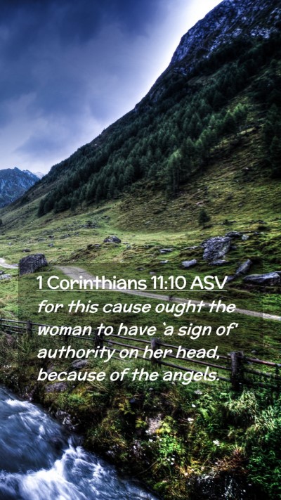 Picture 02 - 1 Corinthians 11:10 ASV Mobile Phone Wallpaper - for this cause ought the woman to have `a sign - Mobile Bible Verse Wallpaper