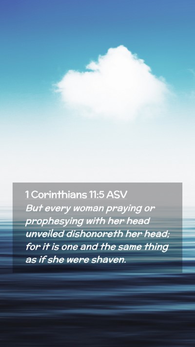 Picture 02 - 1 Corinthians 11:5 ASV Mobile Phone Wallpaper - But every woman praying or prophesying with her - Mobile Bible Verse Wallpaper