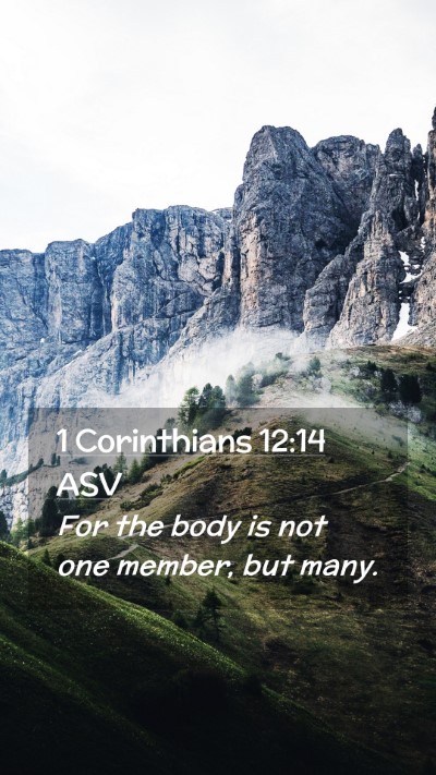 Picture 02 - 1 Corinthians 12:14 ASV Mobile Phone Wallpaper - For the body is not one member, but - Mobile Bible Verse Wallpaper