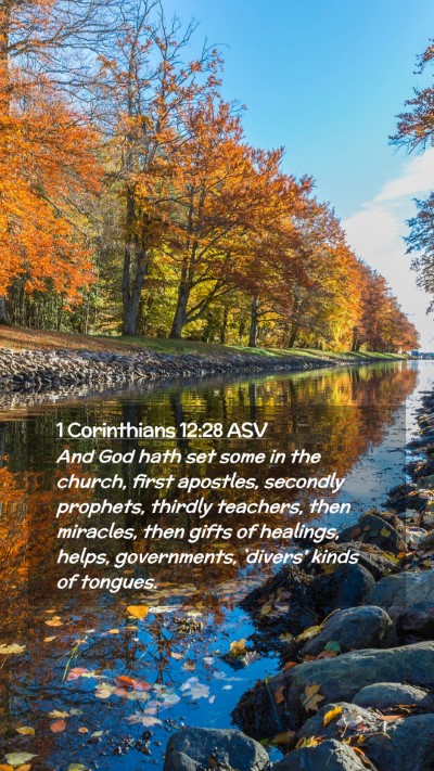Picture 02 - 1 Corinthians 12:28 ASV Mobile Phone Wallpaper - And God hath set some in the church, first - Mobile Bible Verse Wallpaper