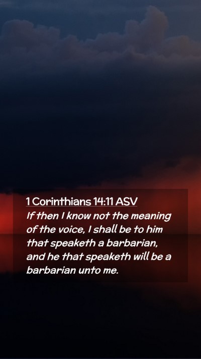 Picture 02 - 1 Corinthians 14:11 ASV Mobile Phone Wallpaper - If then I know not the meaning of the voice, I - Mobile Bible Verse Wallpaper