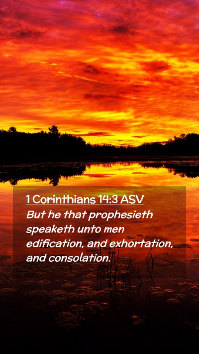 Picture 02 - 1 Corinthians 14:3 ASV Mobile Phone Wallpaper - But he that prophesieth speaketh unto men - Mobile Bible Verse Wallpaper