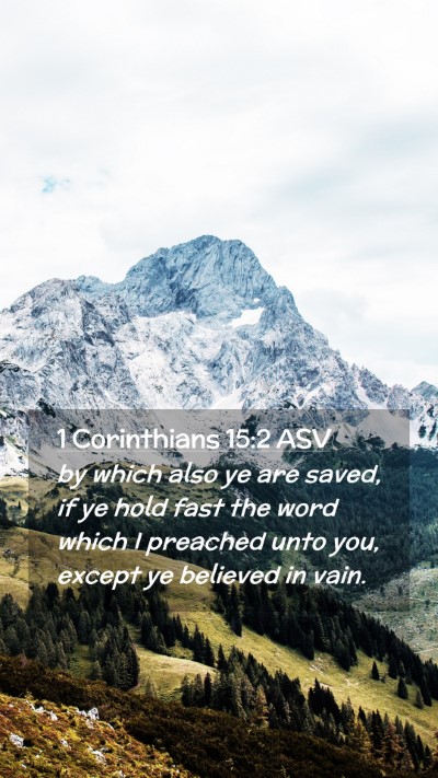 Picture 02 - 1 Corinthians 15:2 ASV Mobile Phone Wallpaper - by which also ye are saved, if ye hold fast the - Mobile Bible Verse Wallpaper