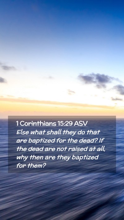 Picture 02 - 1 Corinthians 15:29 ASV Mobile Phone Wallpaper - Else what shall they do that are baptized for the - Mobile Bible Verse Wallpaper