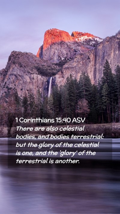 Picture 02 - 1 Corinthians 15:40 ASV Mobile Phone Wallpaper - There are also celestial bodies, and bodies - Mobile Bible Verse Wallpaper