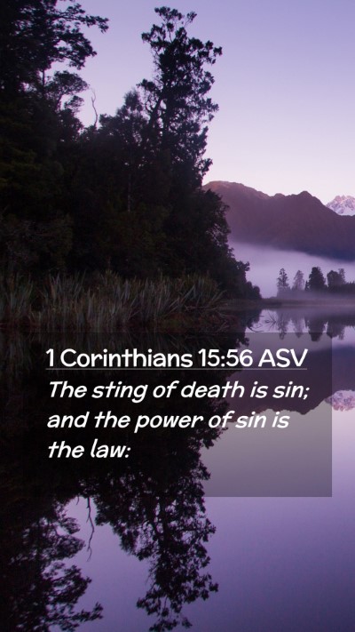 Picture 02 - 1 Corinthians 15:56 ASV Mobile Phone Wallpaper - The sting of death is sin; and the power of sin - Mobile Bible Verse Wallpaper