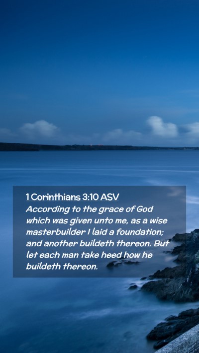 Picture 02 - 1 Corinthians 3:10 ASV Mobile Phone Wallpaper - According to the grace of God which was given - Mobile Bible Verse Wallpaper