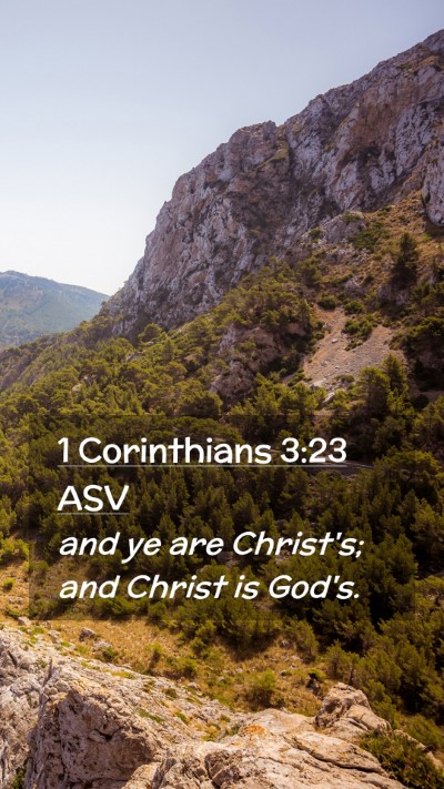 Picture 02 - 1 Corinthians 3:23 ASV Mobile Phone Wallpaper - and ye are Christ's; and Christ is - Mobile Bible Verse Wallpaper