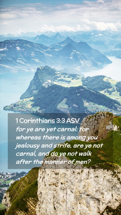 Picture 02 - 1 Corinthians 3:3 ASV Mobile Phone Wallpaper - for ye are yet carnal: for whereas there is among - Mobile Bible Verse Wallpaper