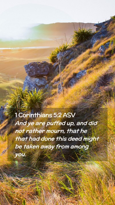 Picture 02 - 1 Corinthians 5:2 ASV Mobile Phone Wallpaper - And ye are puffed up, and did not rather mourn, - Mobile Bible Verse Wallpaper