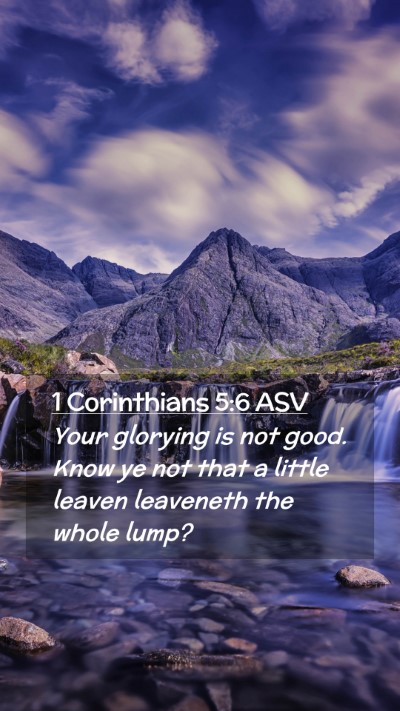 Picture 02 - 1 Corinthians 5:6 ASV Mobile Phone Wallpaper - Your glorying is not good. Know ye not that a - Mobile Bible Verse Wallpaper