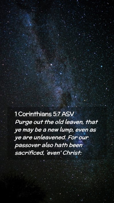Picture 02 - 1 Corinthians 5:7 ASV Mobile Phone Wallpaper - Purge out the old leaven, that ye may be a new - Mobile Bible Verse Wallpaper