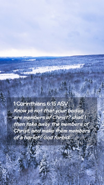 Picture 02 - 1 Corinthians 6:15 ASV Mobile Phone Wallpaper - Know ye not that your bodies are members of - Mobile Bible Verse Wallpaper