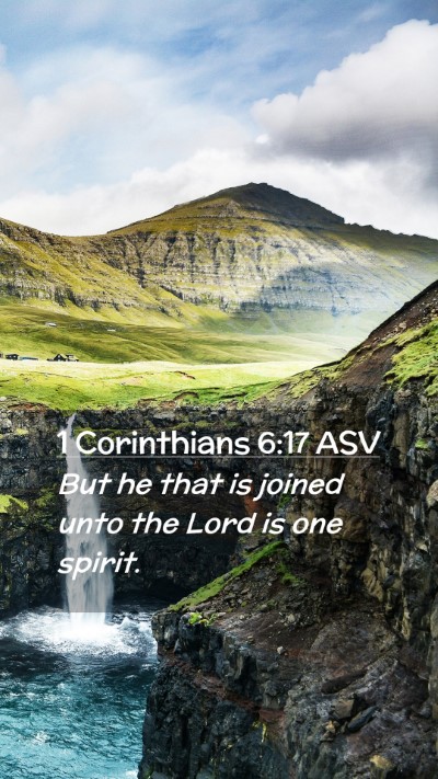 Picture 02 - 1 Corinthians 6:17 ASV Mobile Phone Wallpaper - But he that is joined unto the Lord is one - Mobile Bible Verse Wallpaper