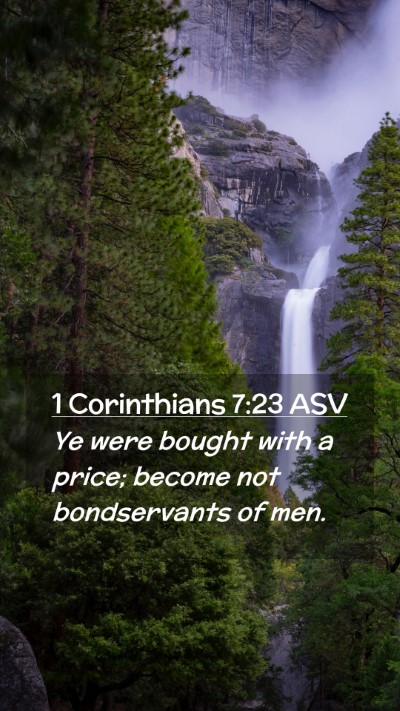 Picture 02 - 1 Corinthians 7:23 ASV Mobile Phone Wallpaper - Ye were bought with a price; become not - Mobile Bible Verse Wallpaper