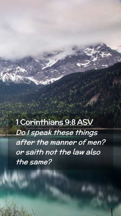 Picture 02 - 1 Corinthians 9:8 ASV Mobile Phone Wallpaper - Do I speak these things after the manner of men? - Mobile Bible Verse Wallpaper