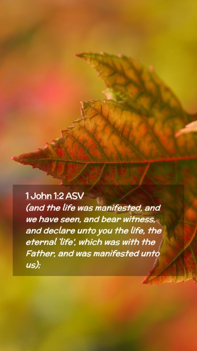 Picture 02 - 1 John 1:2 ASV Mobile Phone Wallpaper - (and the life was manifested, and we have seen, - Mobile Bible Verse Wallpaper