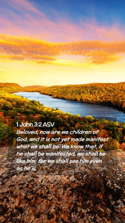 Picture 02 - 1 John 3:2 ASV Mobile Phone Wallpaper - Beloved, now are we children of God, and it is - Mobile Bible Verse Wallpaper