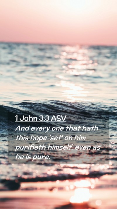 Picture 02 - 1 John 3:3 ASV Mobile Phone Wallpaper - And every one that hath this hope `set' on him - Mobile Bible Verse Wallpaper