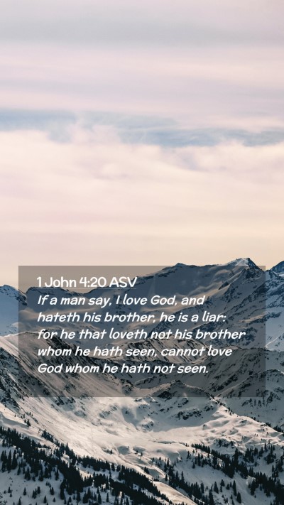 Picture 02 - 1 John 4:20 ASV Mobile Phone Wallpaper - If a man say, I love God, and hateth his brother, - Mobile Bible Verse Wallpaper