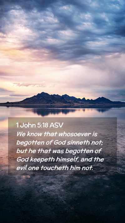 Picture 02 - 1 John 5:18 ASV Mobile Phone Wallpaper - We know that whosoever is begotten of God sinneth - Mobile Bible Verse Wallpaper