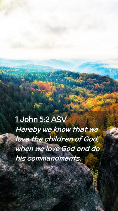 Picture 02 - 1 John 5:2 ASV Mobile Phone Wallpaper - Hereby we know that we love the children of God, - Mobile Bible Verse Wallpaper
