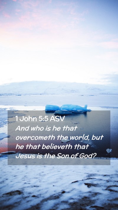 Picture 02 - 1 John 5:5 ASV Mobile Phone Wallpaper - And who is he that overcometh the world, but he - Mobile Bible Verse Wallpaper