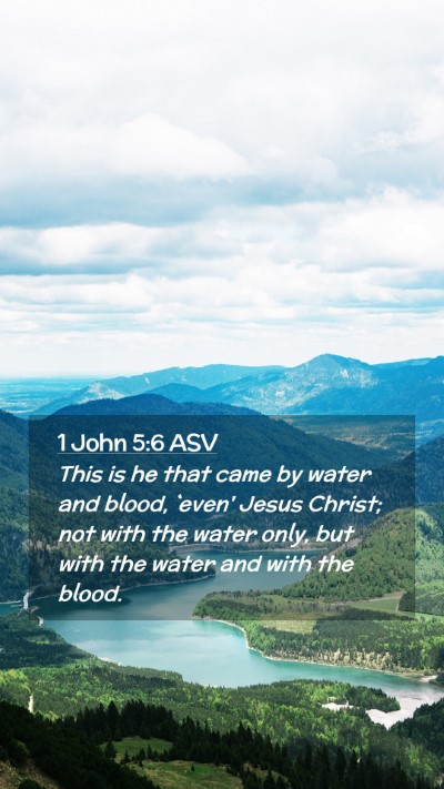 Picture 02 - 1 John 5:6 ASV Mobile Phone Wallpaper - This is he that came by water and blood, `even' - Mobile Bible Verse Wallpaper