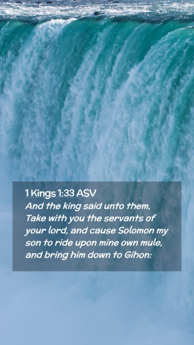 Picture 02 - 1 Kings 1:33 ASV Mobile Phone Wallpaper - And the king said unto them, Take with you the - Mobile Bible Verse Wallpaper