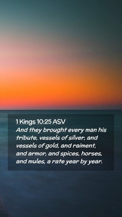 Picture 02 - 1 Kings 10:25 ASV Mobile Phone Wallpaper - And they brought every man his tribute, vessels - Mobile Bible Verse Wallpaper