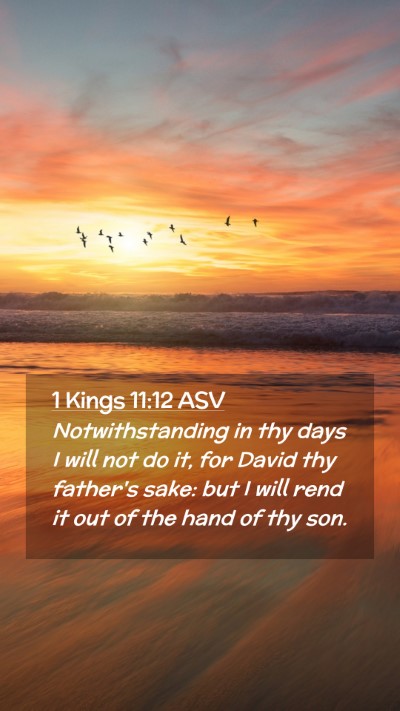 Picture 02 - 1 Kings 11:12 ASV Mobile Phone Wallpaper - Notwithstanding in thy days I will not do it, for - Mobile Bible Verse Wallpaper