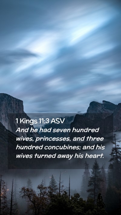 Picture 02 - 1 Kings 11:3 ASV Mobile Phone Wallpaper - And he had seven hundred wives, princesses, and - Mobile Bible Verse Wallpaper