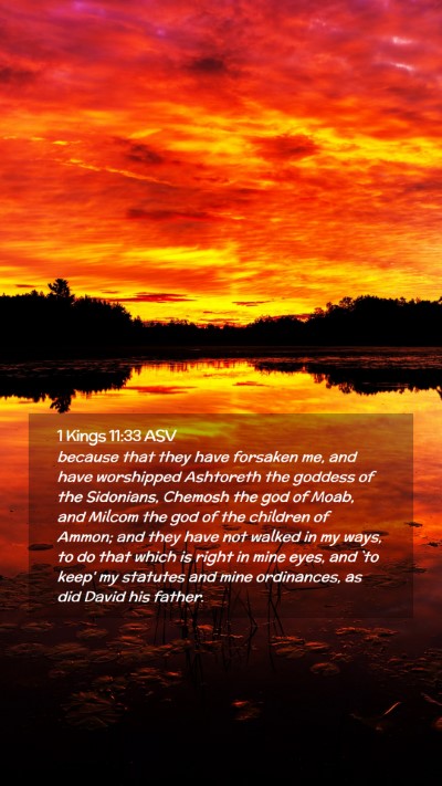 Picture 02 - 1 Kings 11:33 ASV Mobile Phone Wallpaper - because that they have forsaken me, and have - Mobile Bible Verse Wallpaper
