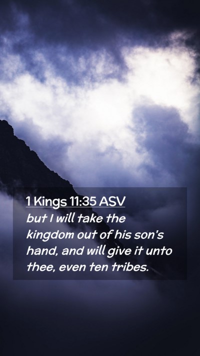 Picture 02 - 1 Kings 11:35 ASV Mobile Phone Wallpaper - but I will take the kingdom out of his son's - Mobile Bible Verse Wallpaper